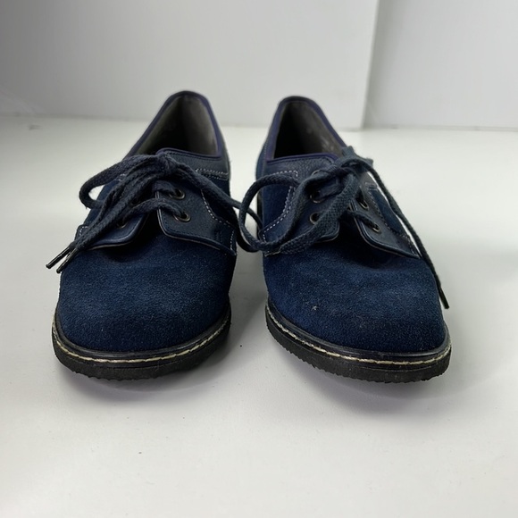 Aqua Skips Waterproof Blue Suede Oxford Lace ups shoes - Picture 2 of 12